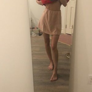 brandy melville velvet light pink mini skirt